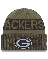 New Era Men's Dark Green Green Bay Packers 2025 Salute to Service Cuffed Knit Hat