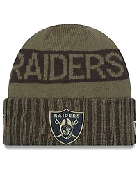 New Era Men's Dark Green Las Vegas Raiders 2025 Salute to Service Cuffed Knit Hat