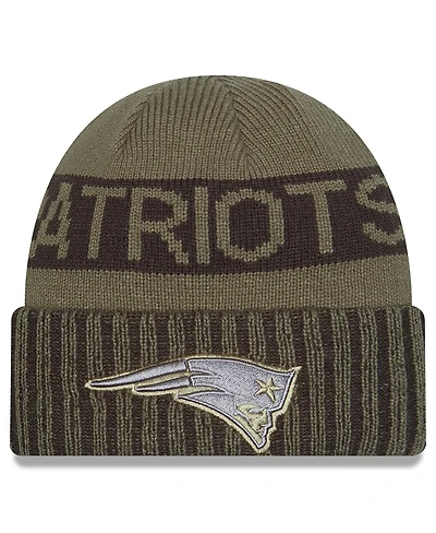 New Era Men's Dark Green New England Patriots 2025 Salute to Service Cuffed Knit Hat