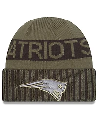 New Era Men's Dark Green New England Patriots 2025 Salute to Service Cuffed Knit Hat