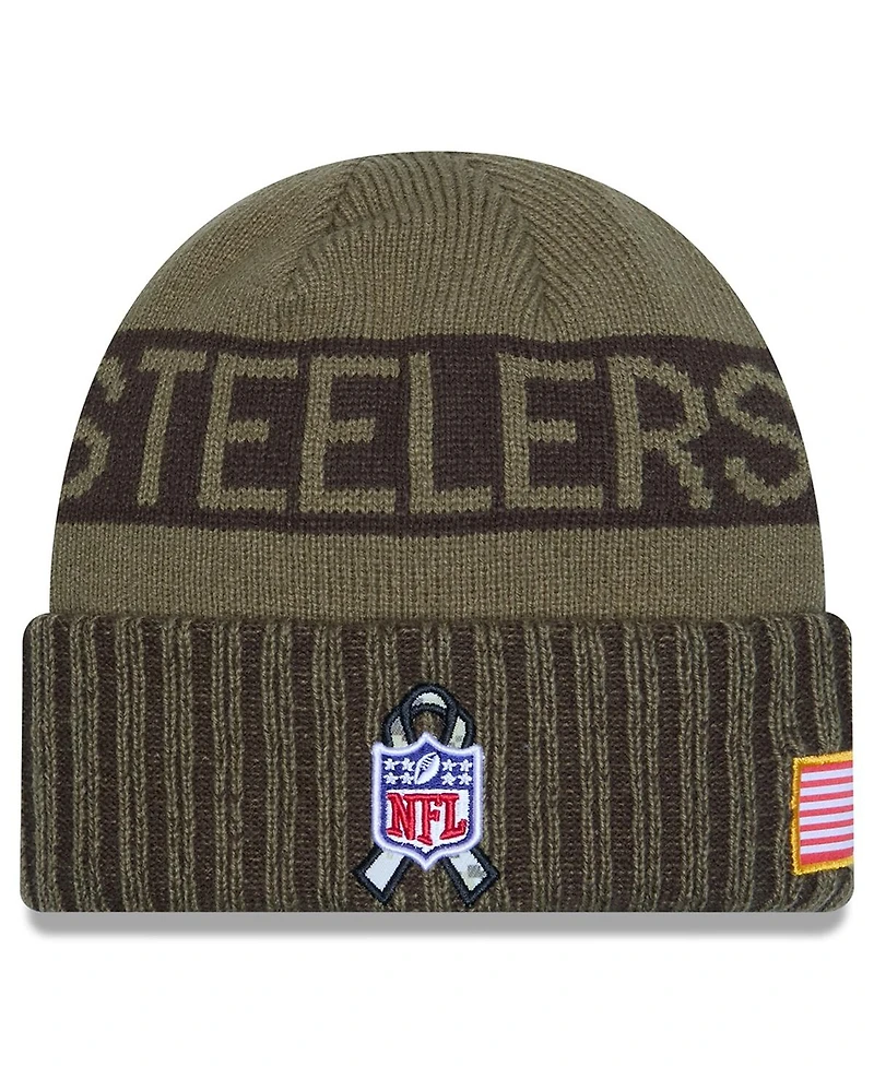 New Era Men's Dark Green Pittsburgh Steelers 2025 Salute to Service Cuffed Knit Hat
