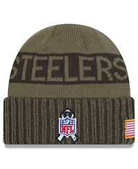 New Era Men's Dark Green Pittsburgh Steelers 2025 Salute to Service Cuffed Knit Hat