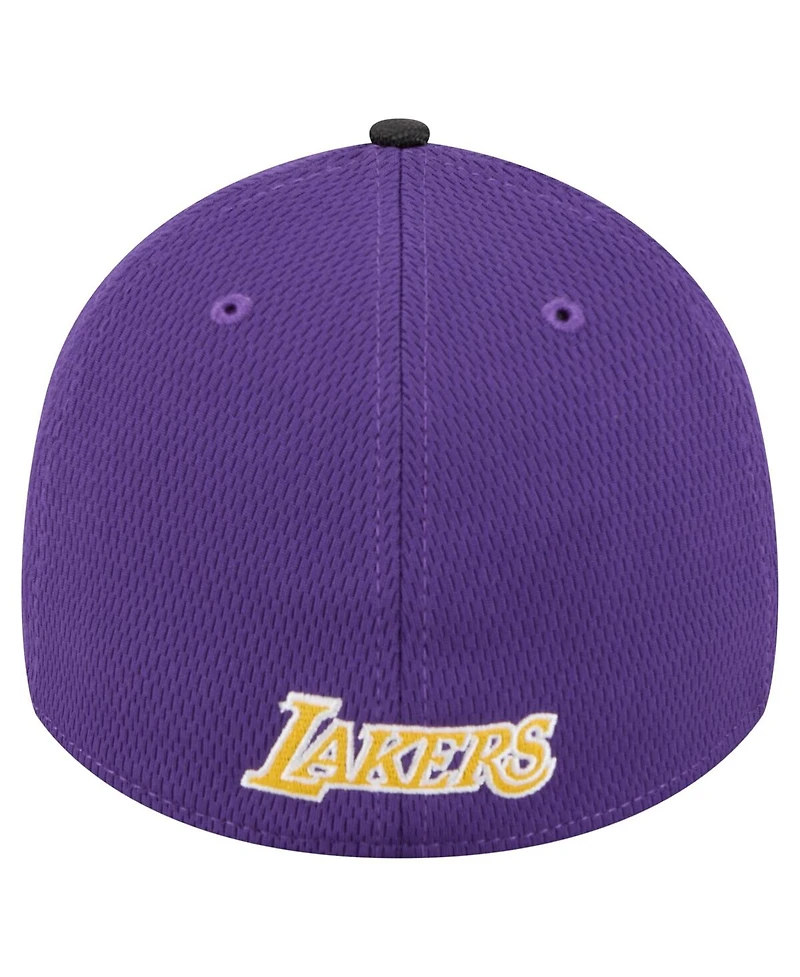 New Era Men's Purple Los Angeles Lakers Visor Hit 39THIRTY Flex Hat