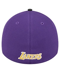 New Era Men's Purple Los Angeles Lakers Visor Hit 39THIRTY Flex Hat