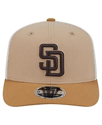 New Era Men's Stone/White San Diego Padres 9SEVENTY Trucker Adjustable Hat