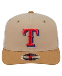 New Era Men's Stone/White Texas Rangers 9SEVENTY Trucker Adjustable Hat