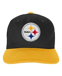 Outerstuff Big Boys and Girls Black Pittsburgh Steelers True Retro Adjustable Hat