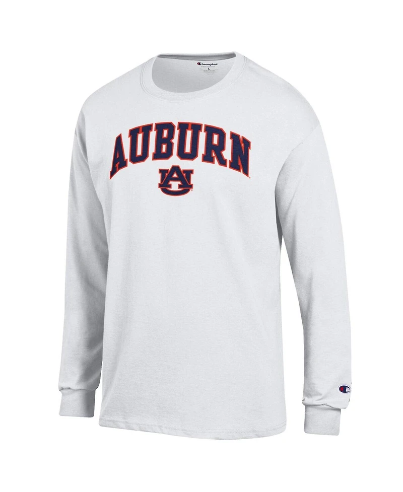 Champion Men's White Auburn Tigers Arch Over Logo Long Sleeve T-Shirt