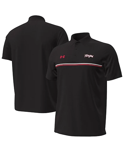 Under Armor Men's Black Maryland Terrapins Performance Drive Chest Stripe Polo Shirt