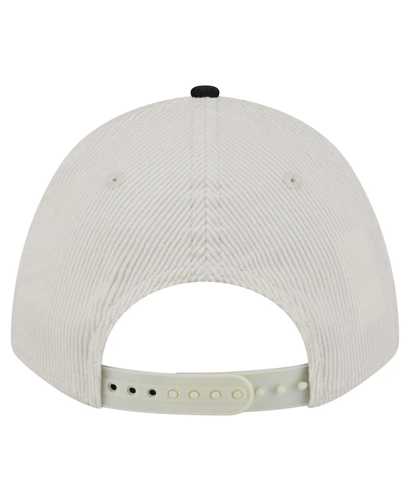 New Era Men's Cream/Black Jacksonville Jaguars Throwback Two-Tone Sided Corduroy 9FORTY A-Frame Adjustable Hat