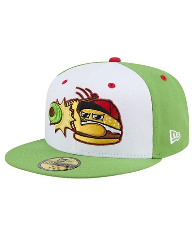 New Era Men's White Lansing Lugnuts Theme Nights 59FIFTY Fitted Hat