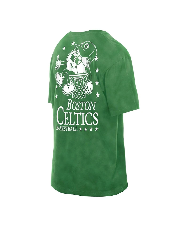 New Era Men's Kelly Green Boston Celtics Old School Sport Enzyme Wash Oversized T-Shirt