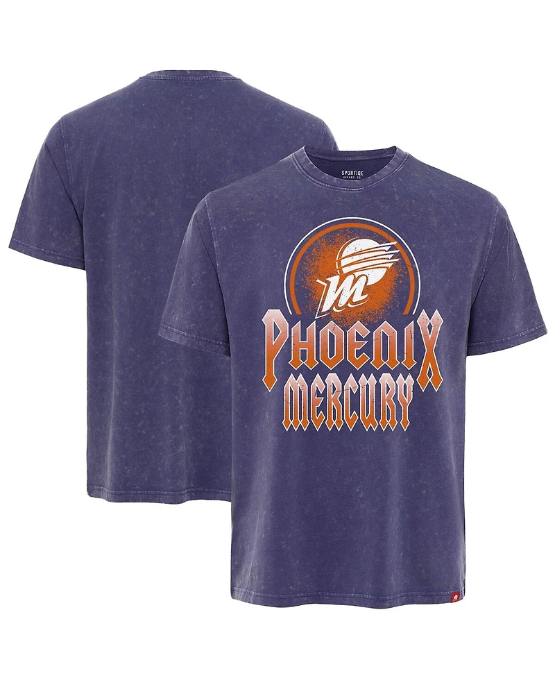 Sportiqe Men's and Women's Purple Phoenix Mercury Rock Roll Collection Angus Mineral Wash Premium T-Shirt