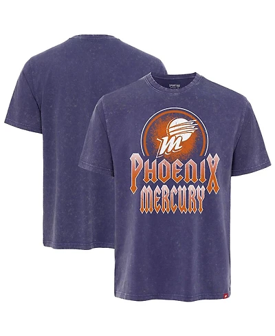 Sportiqe Men's and Women's Purple Phoenix Mercury Rock Roll Collection Angus Mineral Wash Premium T-Shirt