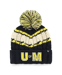 '47 Brand Women's Navy Michigan Wolverines Emma Cuffed with Pom Knit Hat