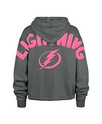 '47 Brand Women's Gray Tampa Bay Lightning Bright Side Venice Cropped Pullover Hoodie