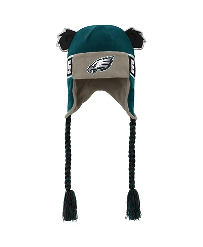 Outerstuff Big Boys and Girls Midnight Green Philadelphia Eagles Wordmark Ears Trooper Knit Hat