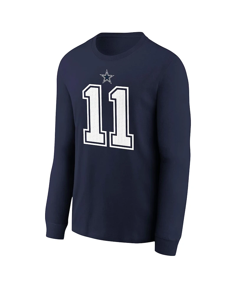 Nike Big Boys and Girls Micah Parsons Navy Dallas Cowboys Player Name Number Long Sleeve T-Shirt