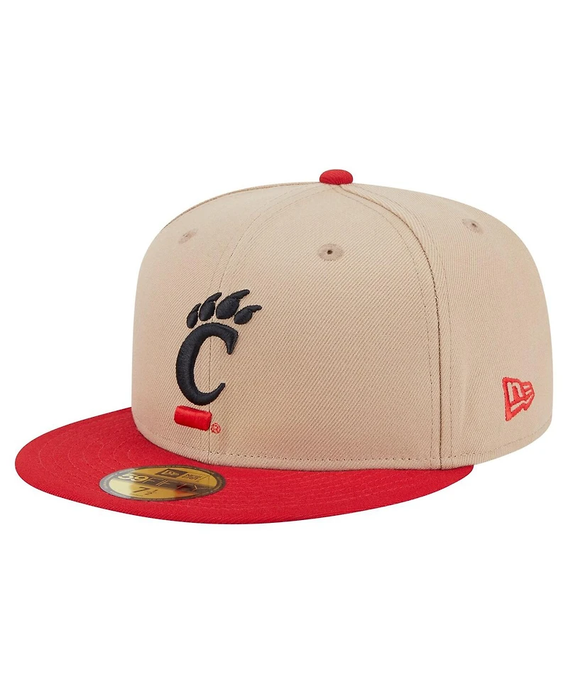 New Era Men's Khaki Cincinnati Bearcats Two-Tone 59FIFTY Fitted Hat
