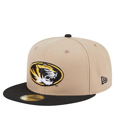 New Era Men's Khaki Missouri Tigers Two-Tone 59FIFTY Fitted Hat