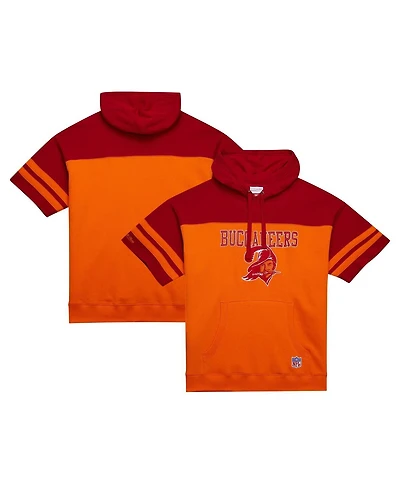Mitchell & Ness Men's Orange Tampa Bay Buccaneers Off Field Vintage Logo Short Sleeve Pullover Hoodie