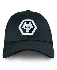 1863FC Men's Black Wolverhampton Wanderers Mono Badge Adjustable Hat