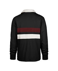 '47 Brand Men's Black Florida State Seminoles Clubhouse Knox Thames Long Sleeve Rugby Polo Shirt