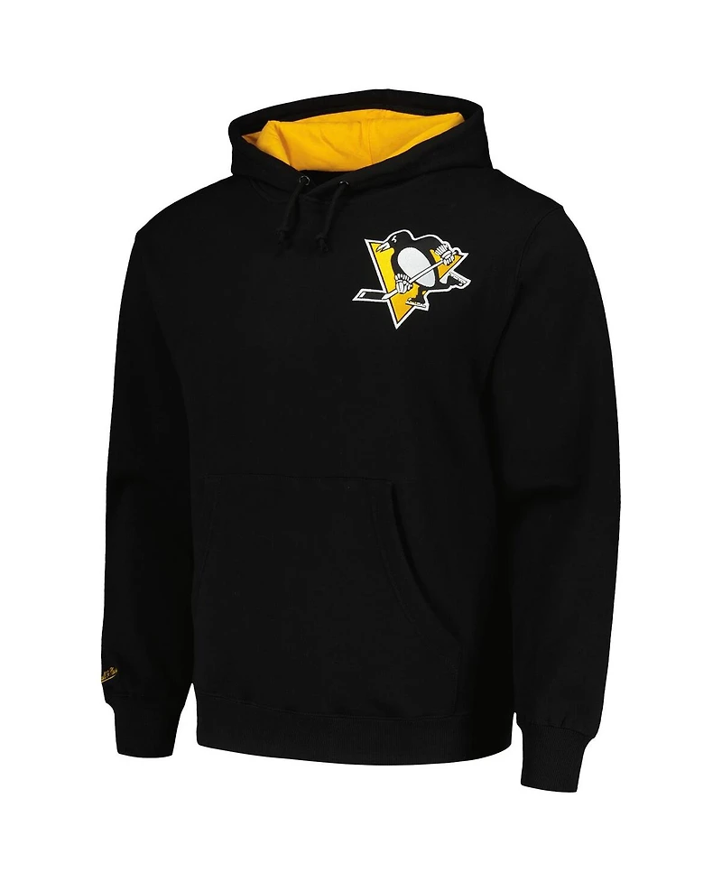 Mitchell & Ness Men's Mario Lemieux Black Pittsburgh Penguins Premium Name Number Fleece Pullover Sweatshirt