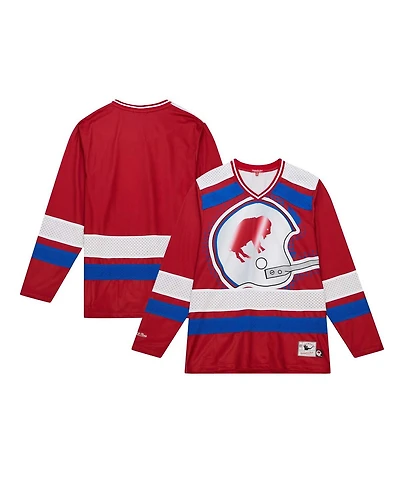 Mitchell & Ness Women's Red Buffalo Bills Big Face 7.0 Long Sleeve Jersey T-Shirt