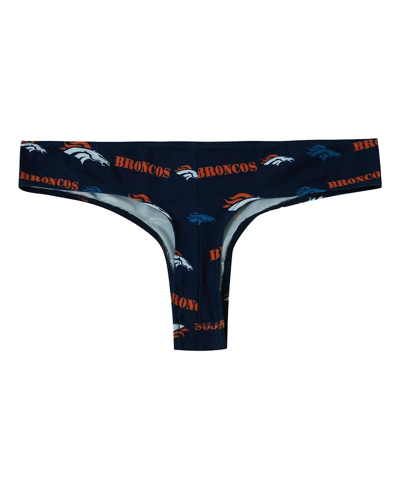 Concepts Sport Women's Navy Denver Broncos Mosaic All Over Print Thong