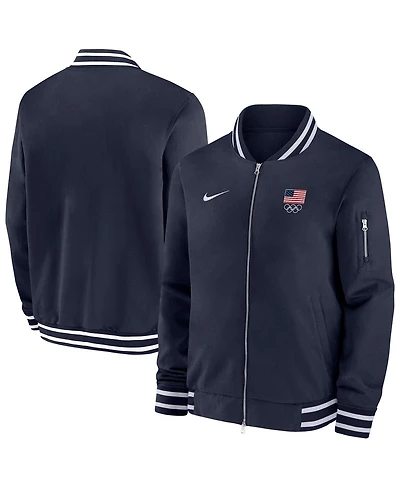 Nike Men's Navy Team Usa Full-Zip Bomber Jacket