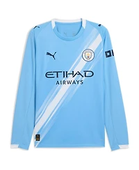 Puma Men's Erling Haaland Sky Blue Manchester City 2025/26 Home Replica Long Sleeve Player Jersey