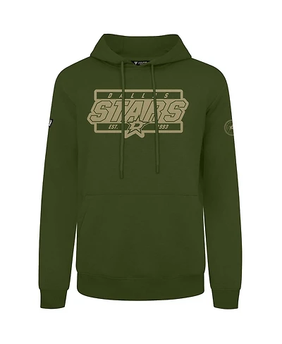 LevelWear Men's Olive Dallas Stars Podium Pullover Hoodie