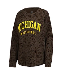 Gameday Couture Women's Brown Michigan Wolverines Leopard Oversized Sweatshirt