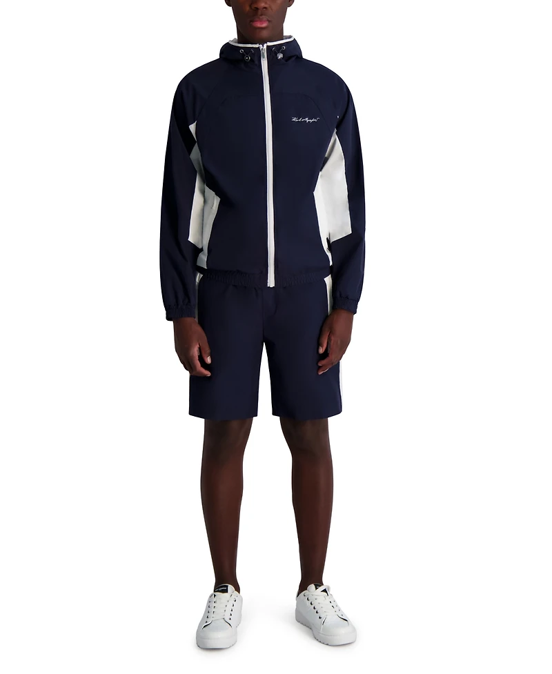 Karl Lagerfeld Paris Men's Color Block Hooded Jacket