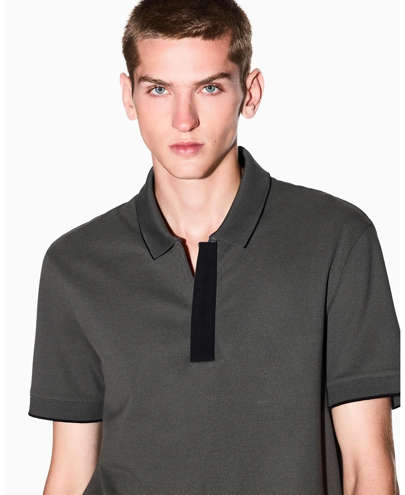 A|X Armani Exchange Men's Grosgrain Logo Polo Shirt