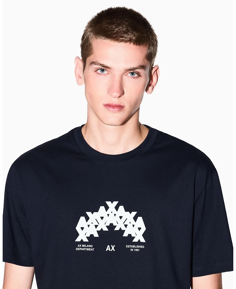 A|X Armani Exchange Men's Heavy Jersey Flocked A X Logo T-Shirt