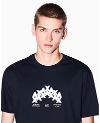 A|X Armani Exchange Men's Heavy Jersey Flocked A X Logo T-Shirt