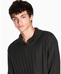 A|X Armani Exchange Men's Ribbed Quarter Zip Sweater