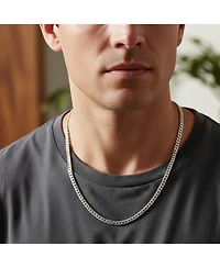 Bling Jewelry Solid Sterling Silver 150 Gauge 5MM Heavy Curb Miami Cuban Chain Necklace