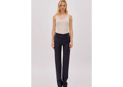 Labeca London Women's Midnight Wool Pinstripe Pants