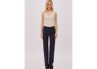 Labeca London Women's Midnight Wool Pinstripe Pants