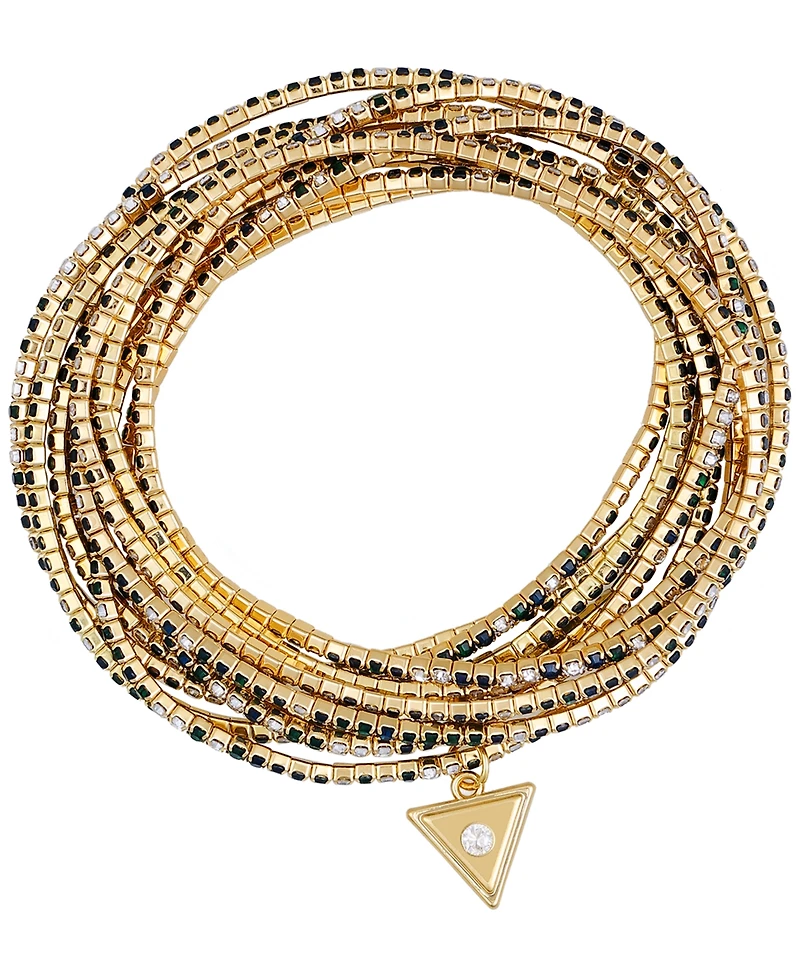 Guess 10-Pc. Crystal Gold-Tone Stretch Bracelet