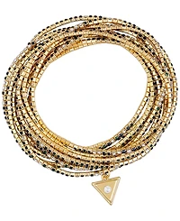 Guess 10-Pc. Crystal Gold-Tone Stretch Bracelet