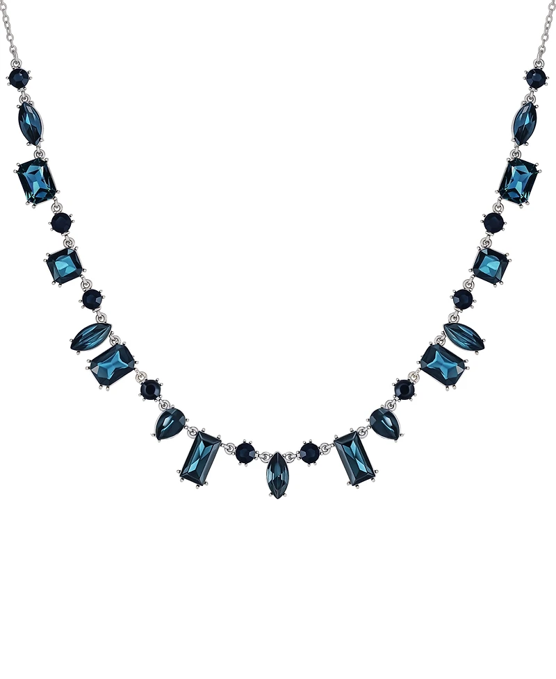 Guess Epoxy Glass and silver Stone Silver-Tone Statement Necklaces