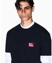 A|X Armani Exchange Men's Top Chest "A X 1991" Badge Graphic T-Shirt