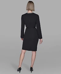 Karl Lagerfeld Paris Women's Chain Trim Sheath Dress