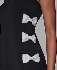 Karl Lagerfeld Paris Women's Bow Detail Crew Neck Sheath Dress