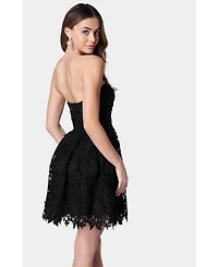 Bebe Women's Straples Lace Cupcake Dress