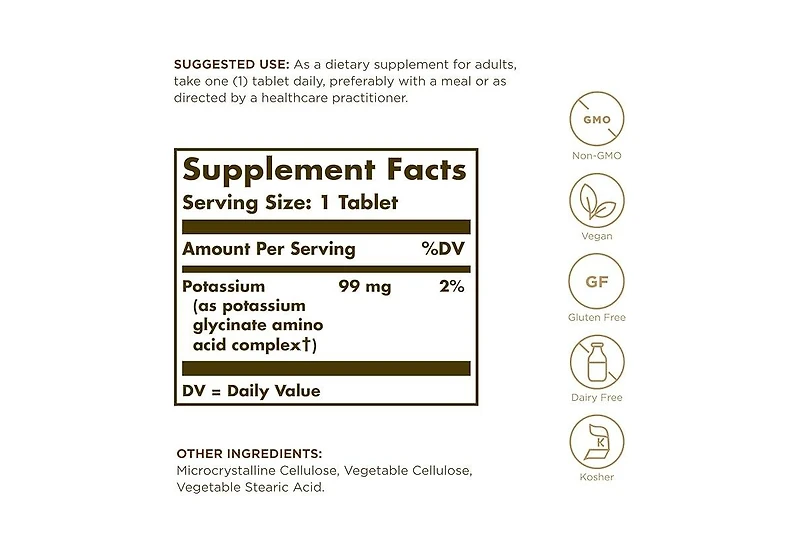 Solgar Potassium Amino Acid Complex Tablets ,100 Tabs